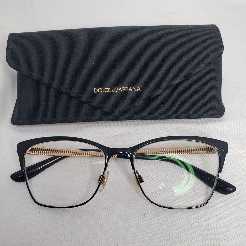 DOLCE & GABBANA DG1310 01 Black Womens Cat Eye Eyeglasses Frames 54-17-145